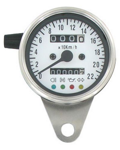 Compteur Moto POWY Compteur de Vitesse avec Témoins 65mm de diamètre