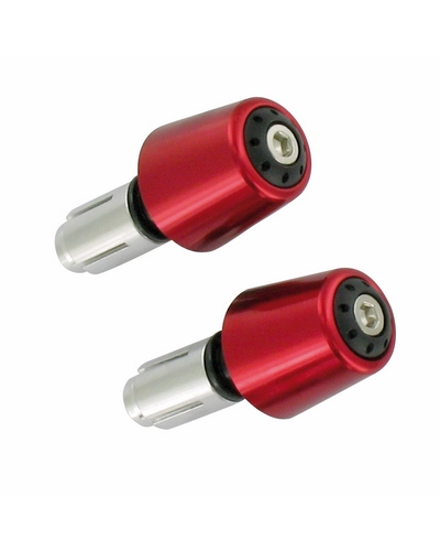 POWY Embout de Guidon Aluminium GRIS ROUGE