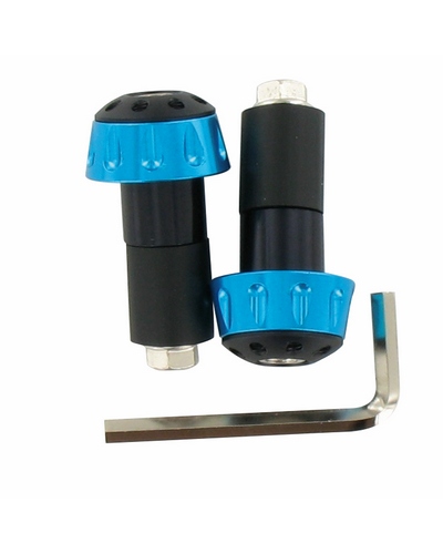 Embouts Guidon Moto POWY Embout de guidon Two Tones BLEU