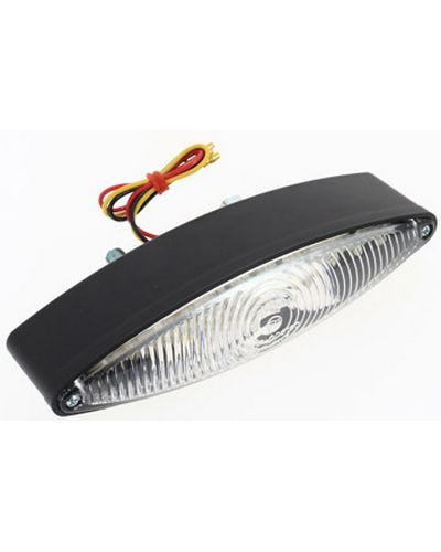 Accessoires Feux Moto POWY Feu Arrière CAT EYE - Leds Rouge & Blanche - Cab. Clair - Homologué 163 x 39 x 48 mm.