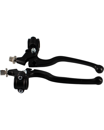 Leviers Moto POWY Paire Leviers/Cocotte Long - Noir