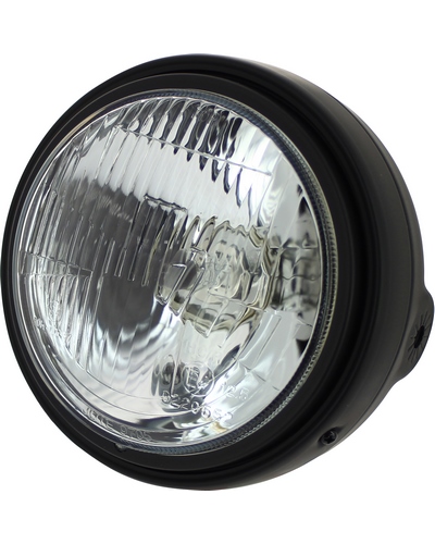 Accessoires Feux Moto Powy Phare Rond Noir 12v. 60/55w - Livraison Offerte  