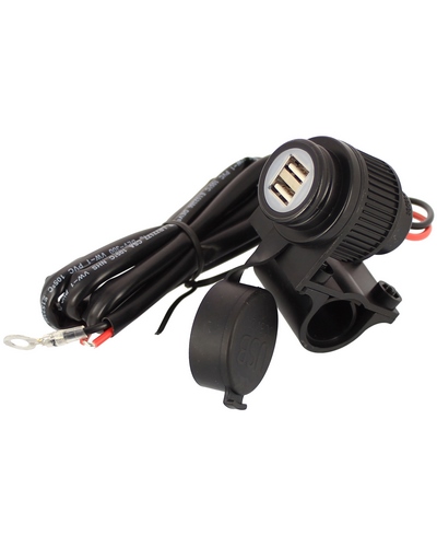 Support Gps Moto POWY Prise Double USB + support + cables
