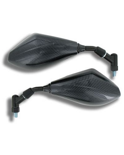 Rétroviseur Moto Universel POWY Rétroviseur Racer Carbone - Homologué CE Pas de 10mm