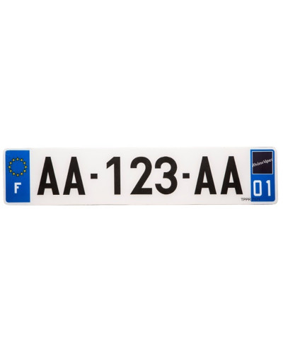 PLAQUE D'IMMATRICULATION PPI Plaques Françaises PPI 520x110 SIV Département 2A PVC + fonds blanc 10 pièces