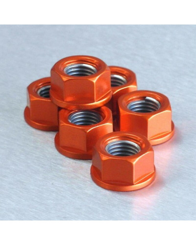 Visserie Moto Standard PRO BOLT Ecrou de couronne M10X1 25 Pro-bolt alu orange par 6