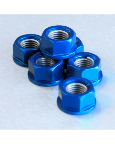 Visserie Moto Standard PRO BOLT Ecrou de couronne M110X1 25 Pro-bolt alu bleu par 6