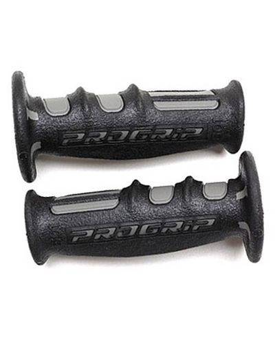 Poignées Moto PROGRIP 601 22-25mm/120mm dbl densite NOIR/GRIS