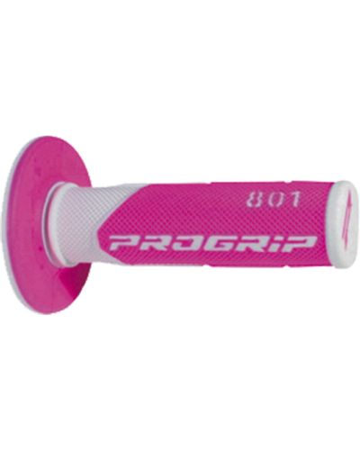 Poignée Scooter Cross / Tout Terrain PROGRIP Poignées Progrip 801 - MX - Double densité blanc-fuchsia fluo