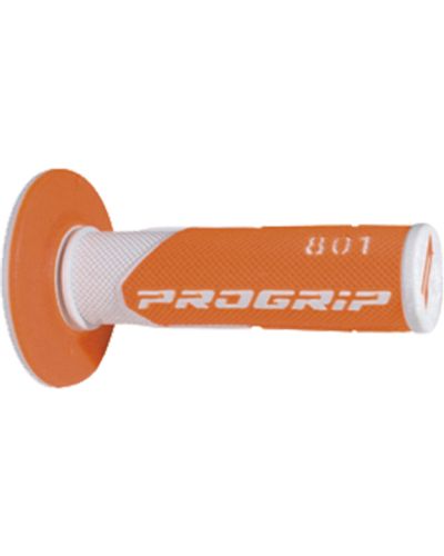 Poignée Scooter Cross / Tout Terrain PROGRIP Poignées Progrip 801 - MX - Double densité blanc-orange fluo