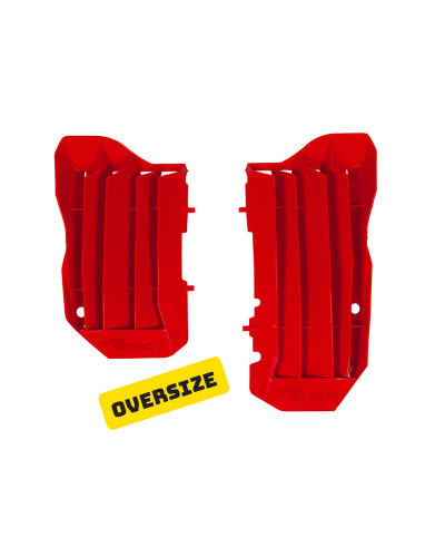 Protection Radiateur Moto RACETECH Cache radiateur grande capacité RACETECH rouge Honda CRF450R/450RX