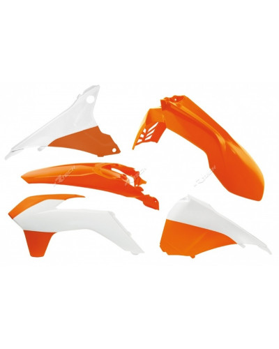 Kit Plastique Moto RACETECH Kit plastique RACETECH couleur origine (15-16) orange/blanc KTM