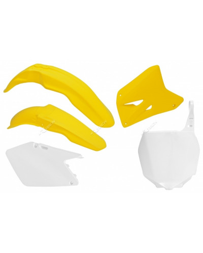 Kit Plastique Moto RACETECH Kit plastique RACETECH couleur origine (2009) jaune/blanc Suzuki RM125/250