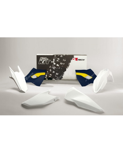 Kit Plastique Moto RACETECH Kit plastique RACETECH couleur origine (2016) blanc/bleu/jaune Husqvarna