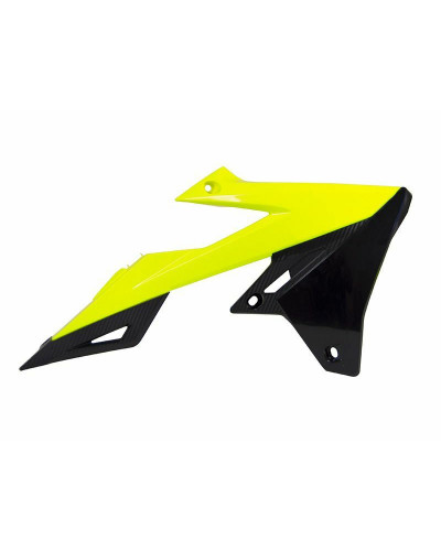 Ouies Radiateur Moto RACETECH Ouïes de radiateur RACETECH jaune fluo/noir Suzuki RM-Z450