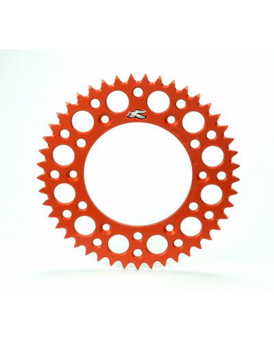 Couronne Moto RENTHAL Couronne RENTHAL Ultralight™ 46 dents alu anti-boue pas 520 type 224U anodisé orange KTM