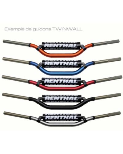 Guidon Moto RENTHAL Guidon Ø28 6mm avec barre RENTHAL Twinwall replica Ricky Carmichael orange/mousse noire