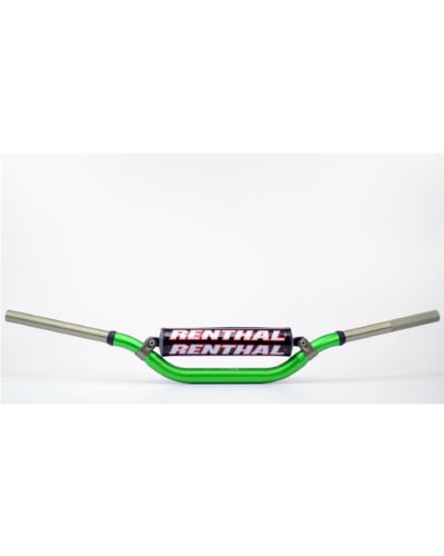 Guidon Moto RENTHAL Guidon Ø28 6mm avec barre RENTHAL Twinwall replica Villopoto/Stewart vert/mousse noire