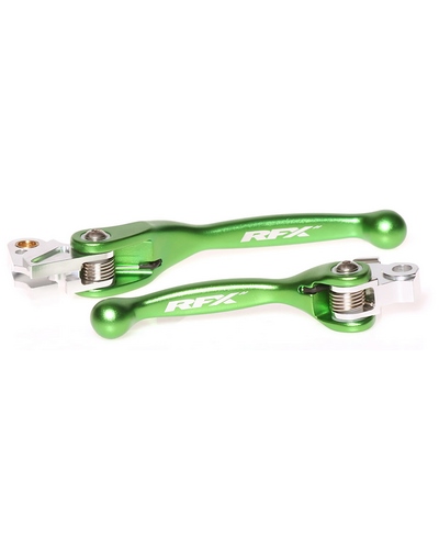 Kit Levier Embrayage et Frein Moto RFX Ensemble de leviers flexibles forgés RFX Race (Vert)