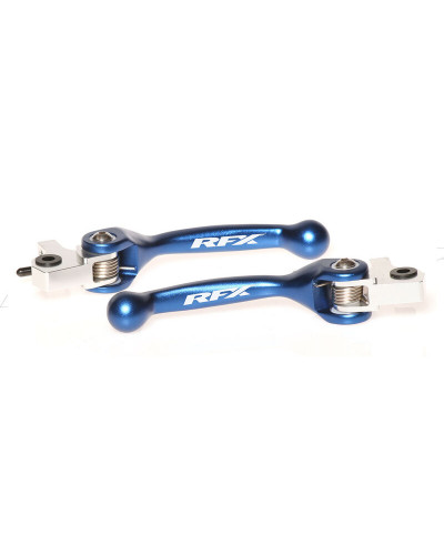 Kit Levier Embrayage et Frein Moto RFX Jeu de leviers retournables forgés RFX Race Series - bleu