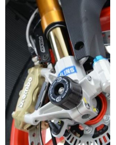 Tampon Protection Moto RG RACING Protection de fourche R&G RACING noir Aprilia Tuono V4