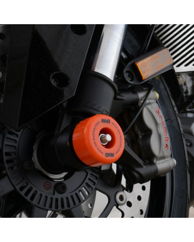 Tampon Protection Moto R&G RACING Protection de fourche R&G RACING orange KTM 1290 Super Duke/GT