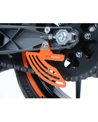 Protège Couronne Moto RG RACING Protège couronne (dent de requin) R&G RACING alu noir KTM RC125