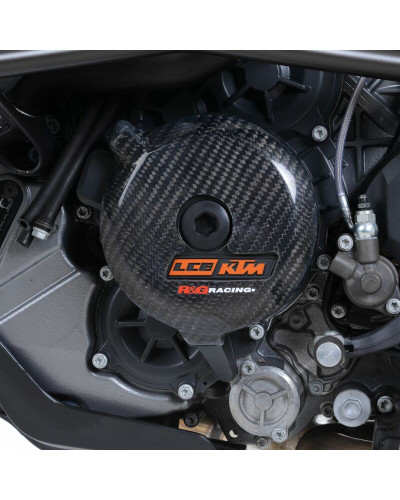 Sabot Moteur Moto RG RACING Slider moteur gauche R&G RACING carbone KTM 1290 Super Adventure