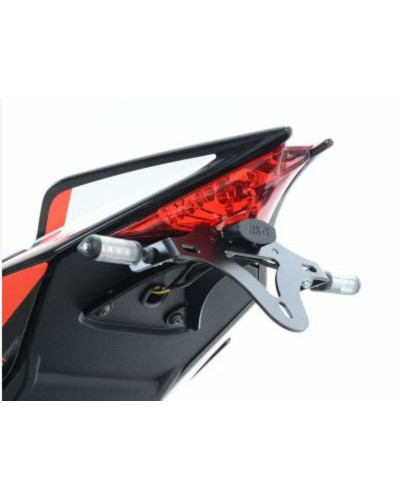 Support Plaque Immatriculation Moto RG RACING Support de plaque noir R&G RACING Aprilia V4 Tuono