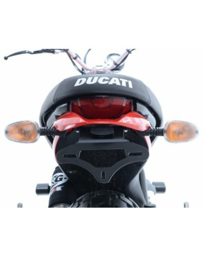 Support Plaque Immatriculation Moto RG RACING Support de plaque noir R&G RACING Ducati Scrambler Icon