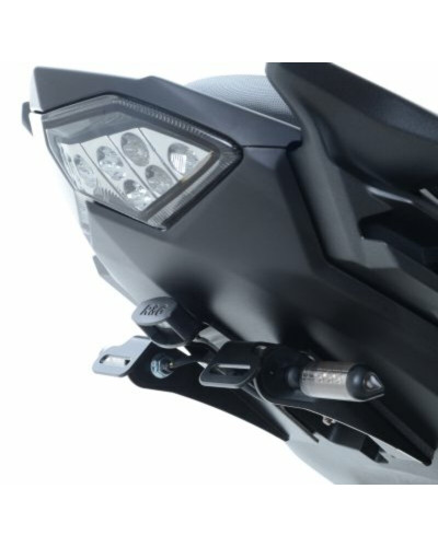 Support Plaque Immatriculation Moto RG RACING Support de plaque noir R&G RACING Kawasaki KLE  650 VERSYS