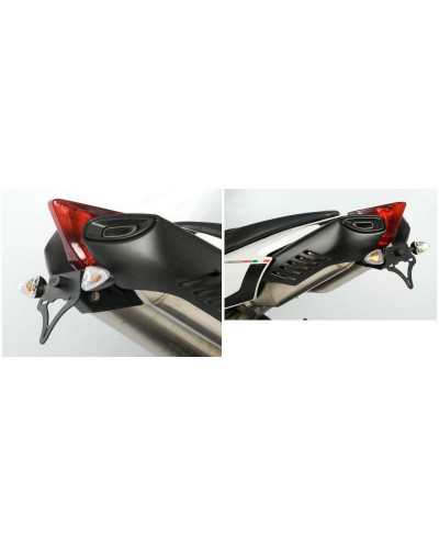 Support Plaque Immatriculation Moto R&G RACING Support de plaque R&G RACING noir Aprilia Dorsoduro