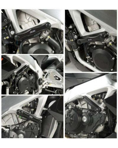 Tampon Protection Moto R&G RACING Tampons de protection de cadre R&G RACING noir Aprilia