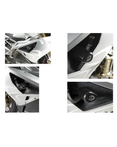 Tampon Protection Moto R&G RACING Tampons de protection R&G RACING Aero noir Aprilia RSV1000R/RSV4 Factory
