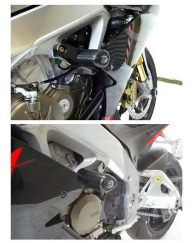 Tampon Protection Moto R&G RACING Tampons de protection R&G RACING Aero noir Aprilia RSV4 R/RR/RF/Factory