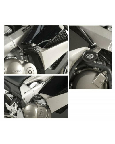 Tampon Protection Moto RG RACING Tampons de protection R&G RACING Aero noir Honda VFR800 X Crossrunner