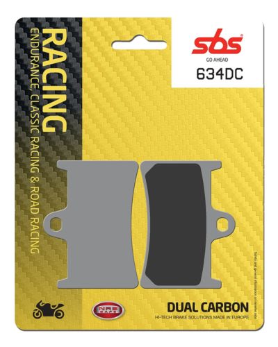 Plaquettes Freins SBS Plaquettes de frein moto racing SBS 634DC Road racing dual carbon