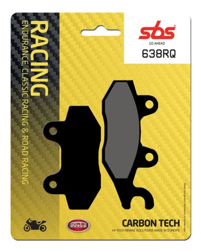 Plaquettes Freins SBS Plaquettes de frein moto racing SBS 638RQ Road racing carbon tech