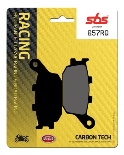 Plaquettes Freins SBS Plaquettes de frein moto racing SBS 657RQ Road racing carbon tech