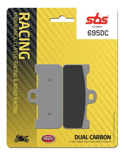 Plaquettes Freins SBS Plaquettes de frein moto racing SBS 695DC Road racing dual carbon