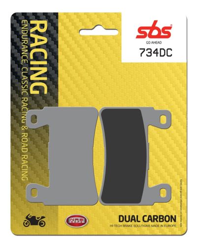 Plaquettes Freins SBS Plaquettes de frein moto racing SBS 734DC Road racing dual carbon