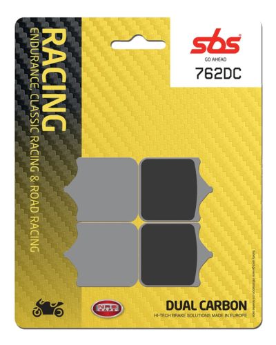 Plaquettes Freins SBS Plaquettes de frein moto racing SBS 762DC Road racing dual carbon