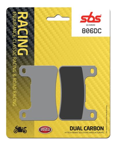 Plaquettes Freins SBS Plaquettes de frein moto racing SBS 806DC Road racing dual carbon