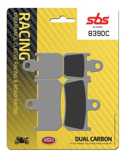 Plaquettes Freins SBS Plaquettes de frein moto racing SBS 839DC Road racing dual carbon