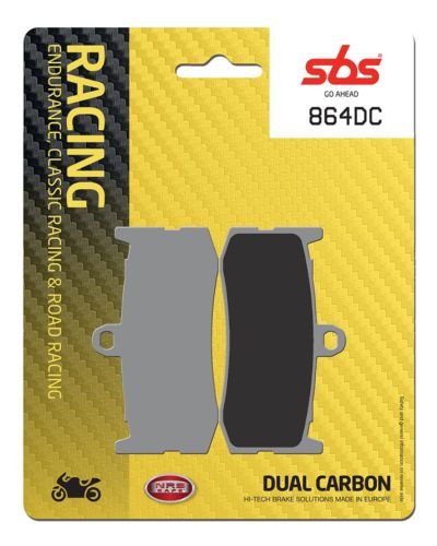 Plaquettes Freins SBS Plaquettes de frein moto racing SBS 864DC Road racing dual carbon