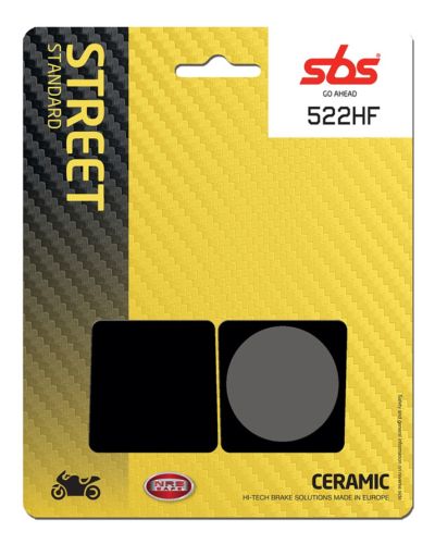 Plaquettes Freins SBS Plaquettes de frein moto SBS 522HF Street organique