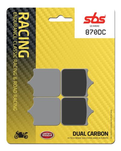 Plaquettes Freins SBS Plaquettes de frein moto SBS 870DC Road racing dual carbon