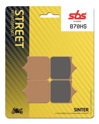 Plaquettes Freins SBS Plaquettes de frein moto SBS 870HS Streetexcel métal sintérisé