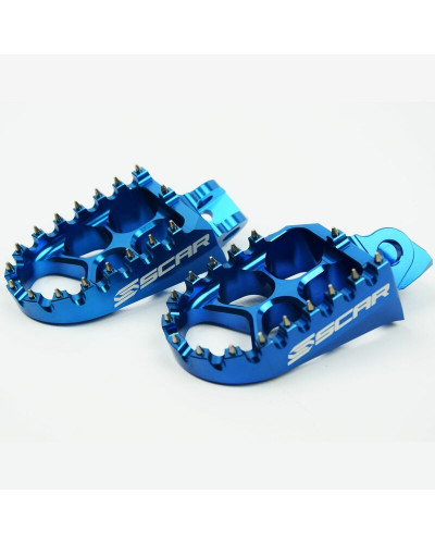 Repose Pieds Moto SCAR Repose-pieds SCAR Evo bleu Kawasaki KX65/80/85