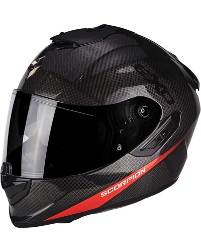 Casque Intégral Moto SCORPION EXO Exo 1400 Carbon air Pure noir-rouge